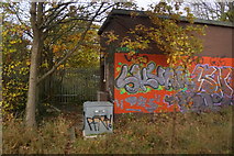 TQ2266 : Rail-side graffiti, Motspur Park by Mike Pennington