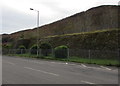 Former railway embankment wall, Wyndham Street, Tynewydd