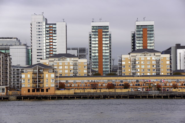Blackwall from across the Thames at North Greenwich