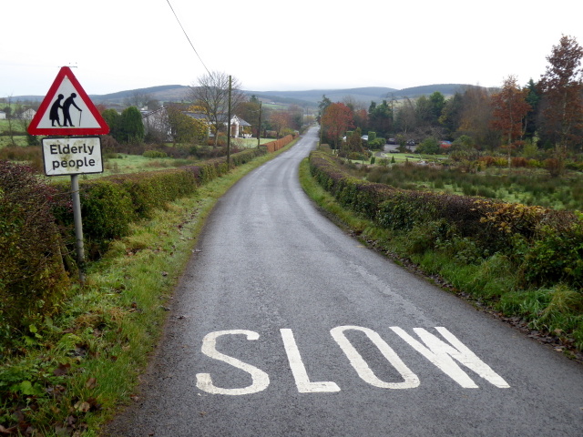 Slow sign along Knockmoyle Road