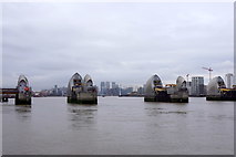 TQ4179 : The Thames Barrier from the Visitor Centre by Mike Pennington