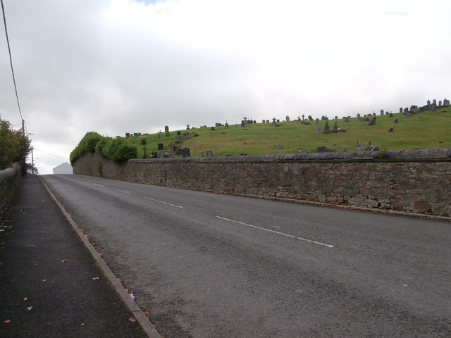 The road past Pant Cemetery