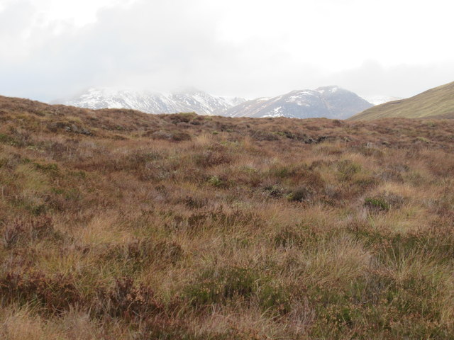 View north to Strathfarrar hills through Bealach a' Bhaca above Glen Cannich