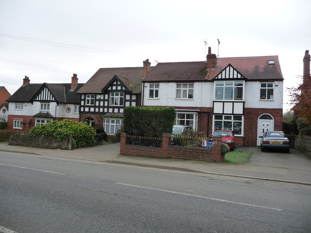 Houses on the south side of Mansfield Road, Alfreton