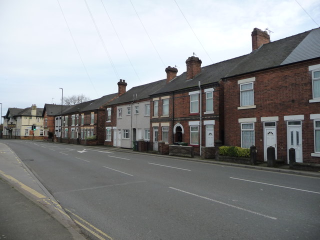 Houses on the south side of Station Road, Langley Mill