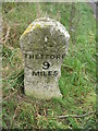 TL9989 : Old Milestone by the former A11, Snetterton by Milestone Society