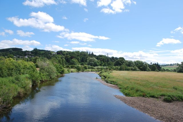 Looking down the River Coquet from Thropton Footbridge