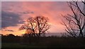 Sunset over the Leicestershire countryside