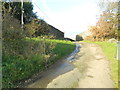 Entrance to farm near Garth Grabban, Coedely