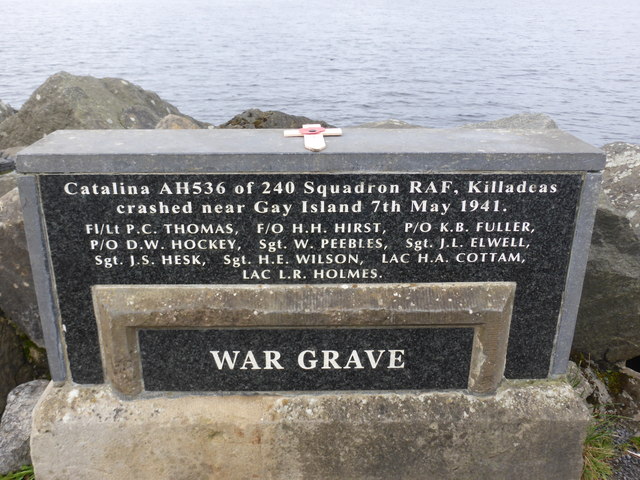 War Grave for Royal Air Force crew at Lower Lough Erne, Northern Ireland