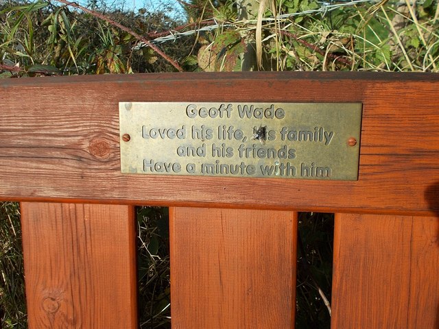 Plaque on memorial bench