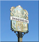 TF2339 : Swineshead village sign, detail by Adrian S Pye