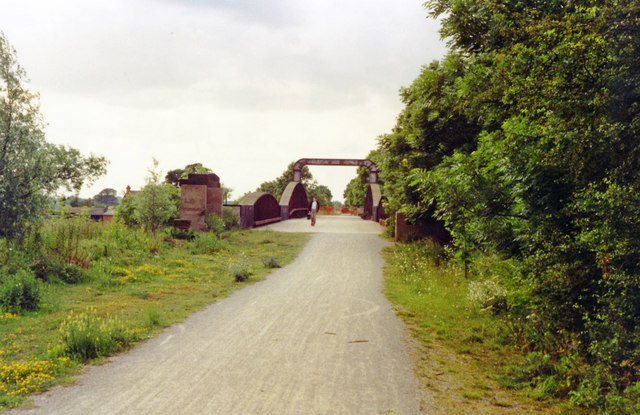 Along former track of East Coast Main Line between site of Naburn station and swing-bridge over River Ouse, 1992