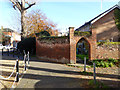 Old wall by path up from river, Hadleigh