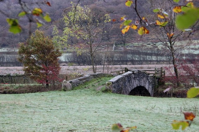 Old stone arch bridge over the Derwent