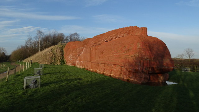 The Brick Train sculpture on Darlington Bypass