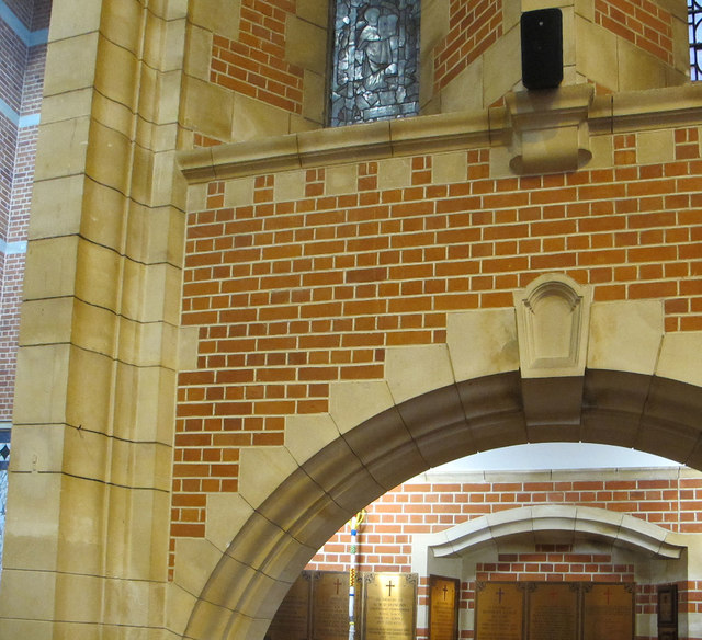 Brickwork in chapel, Britannia Royal Naval College 