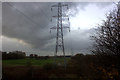 Power lines alongside the M61