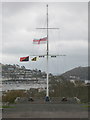 SX8751 : Mast with flags, Britannia Royal Naval College by David Hawgood