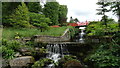 Henbury Hall Gardens near Macclesfield - Waterfall & ornamental bridge