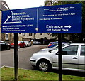 Emmanuel Evangelical Church (Baptist) direction sign, Cardiff Road, Newport 