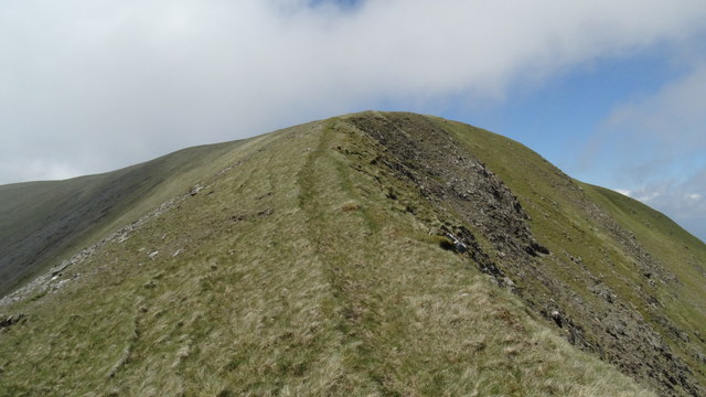 Ridge leading up to Barrclashcame, Sheeffry Hills from the E
