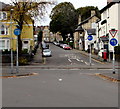 Mandatory left turn facing Clytha Crescent, Newport