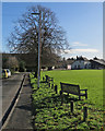 Great Wilbraham: benches on the boundary