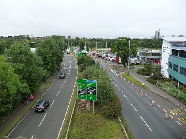Leicester Road [A426], heading into Rugby town centre