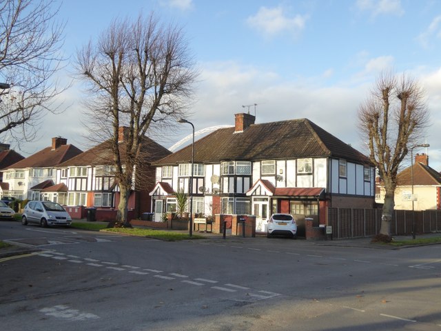 Houses in Vivian Avenue, seen from Victoria Avenue