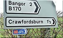 J4779 : National Cycle Network sign, Ballyleidy, Bangor (November 2017) by Albert Bridge