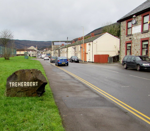 TREHERBERT on a boulder © Jaggery :: Geograph Britain and ...