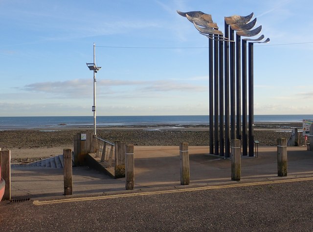 Tails of Flight sculpture at the north end of Newcastle's promenade