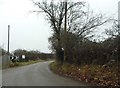 Bend on Mangrove Road west of Hoddesdon