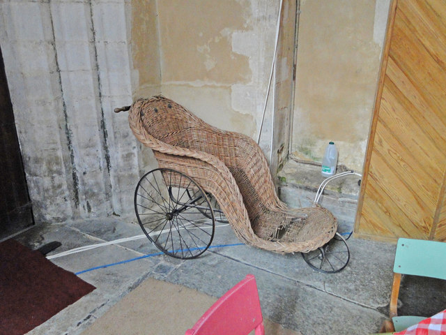 Victorian three wheeled wicker bath chair