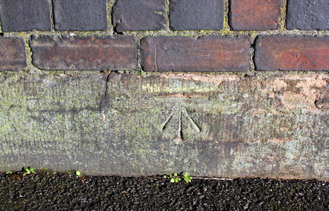 Benchmark on railway bridge, Highbury Road