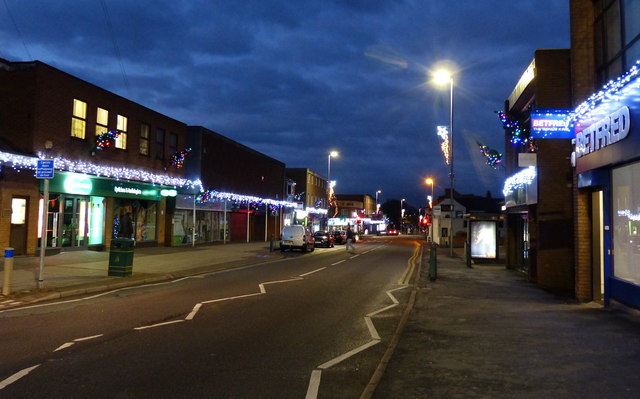 Christmas lights on Lutterworth Road in Blaby