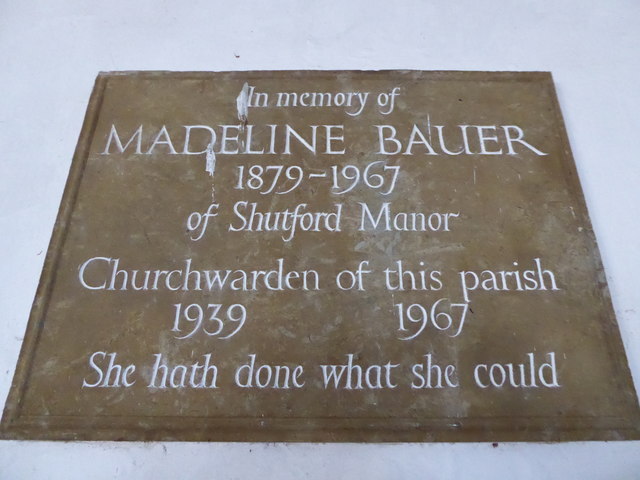 St Martin, Shutford: memorial (d)