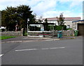 Bus stop and shelter near a small cemetery, Pentyrch