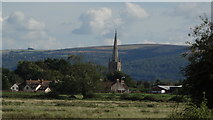 ST4363 : View from Strawberry Line Path to Congresbury & St Andrew's Church by Colin Park