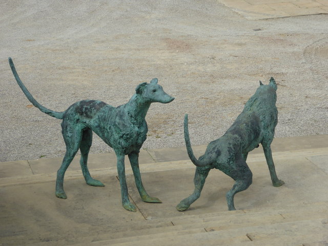 Chatsworth House - dog statues