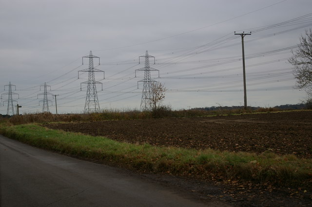 Pylons south of School Road