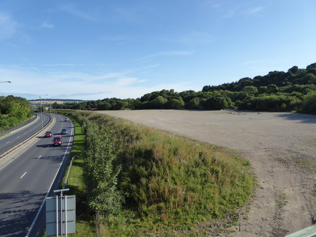 Cleared land and the A61 - Chesterfield