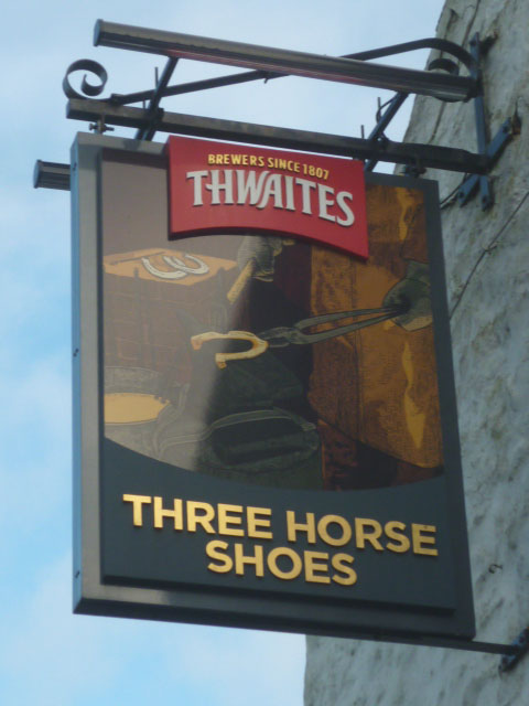 Sign for the Three Horse Shoes, Ingleton