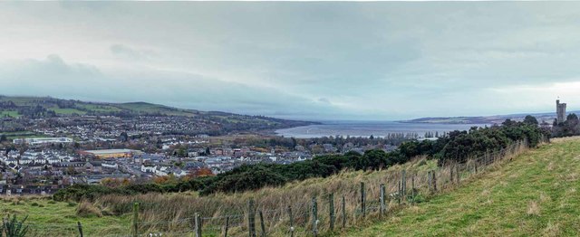 Panoramic view over Dingwall and the inner Cromarty Firth