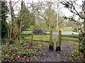 Squeeze stile at a footpath crossing