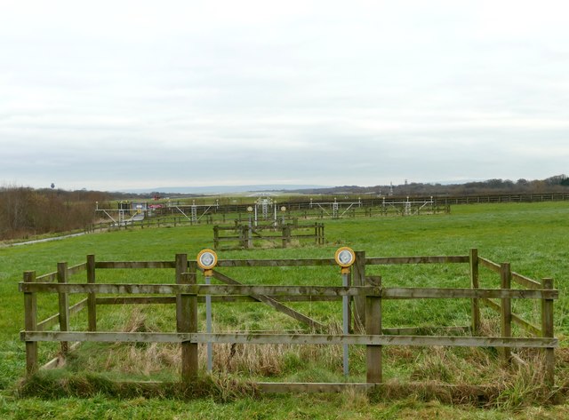 Approach lights for Manchester Airport Runway 2