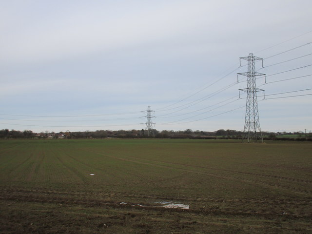Power lines near Preston Field