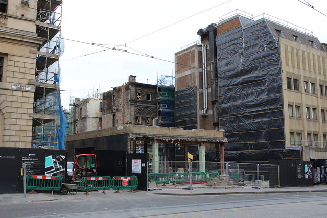 Demolition work, South St Andrew Street