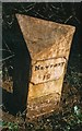 Old Milepost by the A422, at Buckingham Canal reservoir